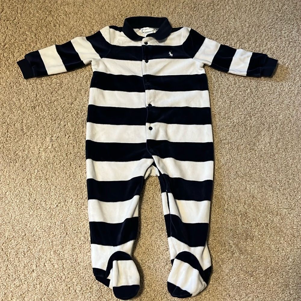 RALPH LAUREN BOYS SIZE 9 MONTHS FLEECE PAJAMAS